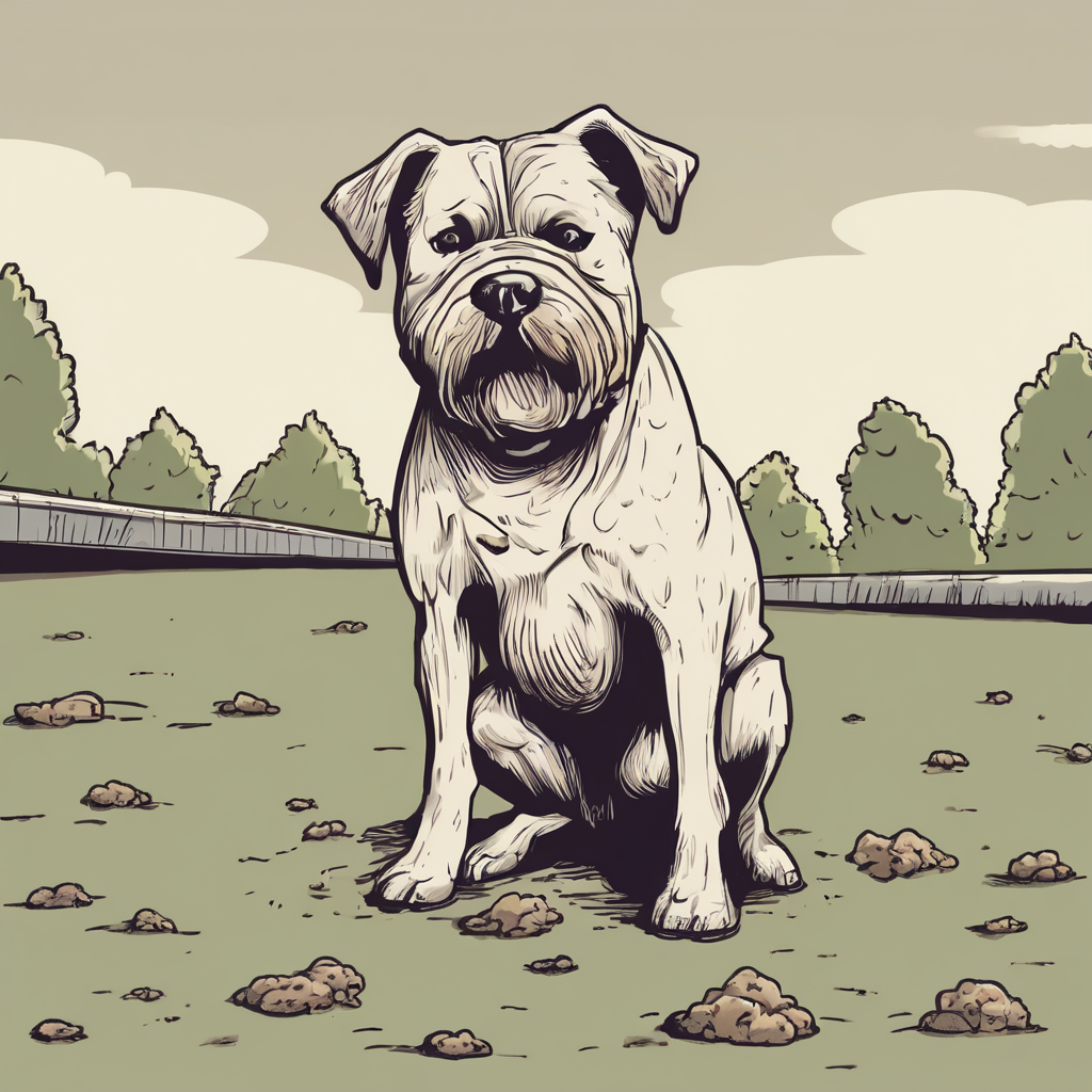 Dog pooping